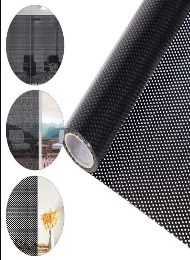 SUNBIRD Self-Adhesive Mesh Window Film Perforated Self Adhesive Black White Dotted One Way Film Privacy Glass Stickers for Home Office Decorat (24 X 48 Inch) - Image 4